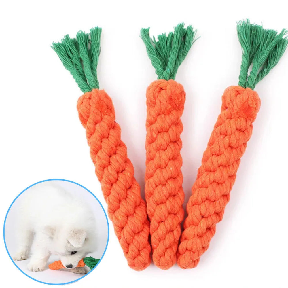 Carrot Dog Chew Rope – Durable Cotton Toy