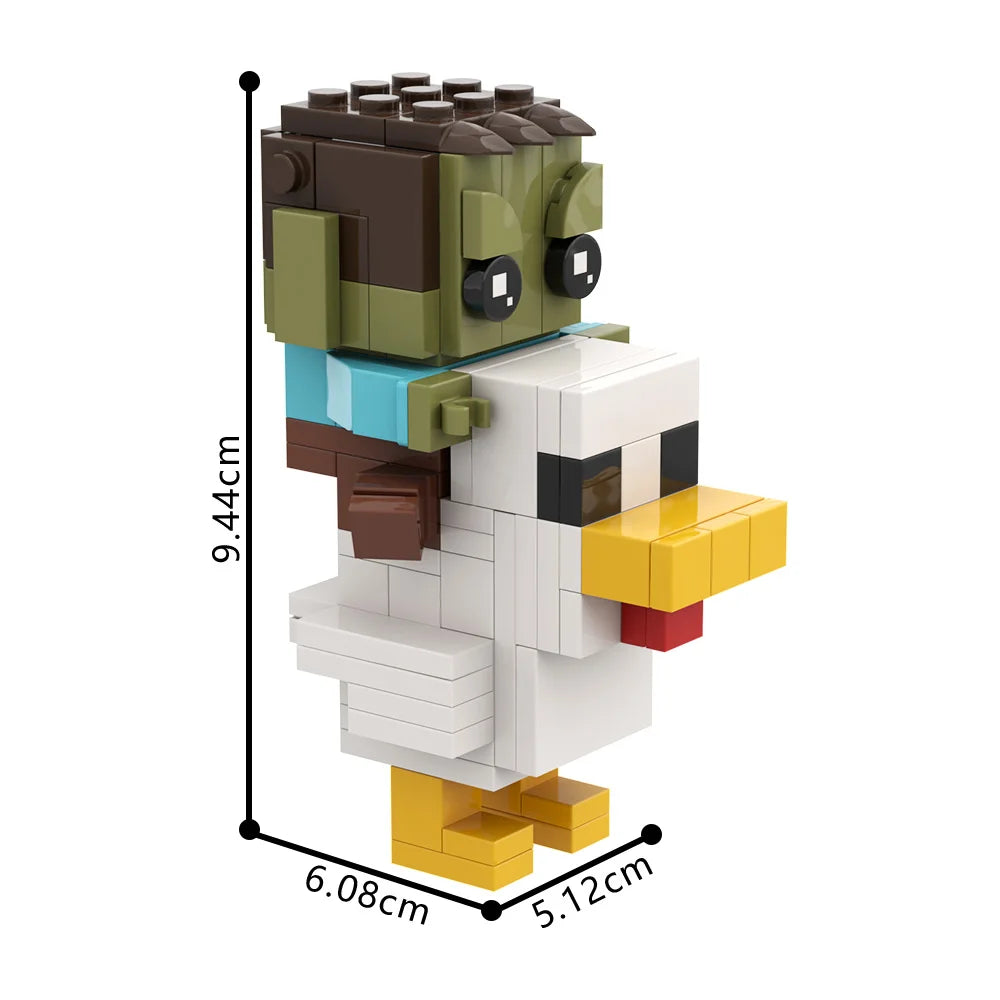 Minecraft-Inspired Building Blocks – Lava Chicken Attack Set