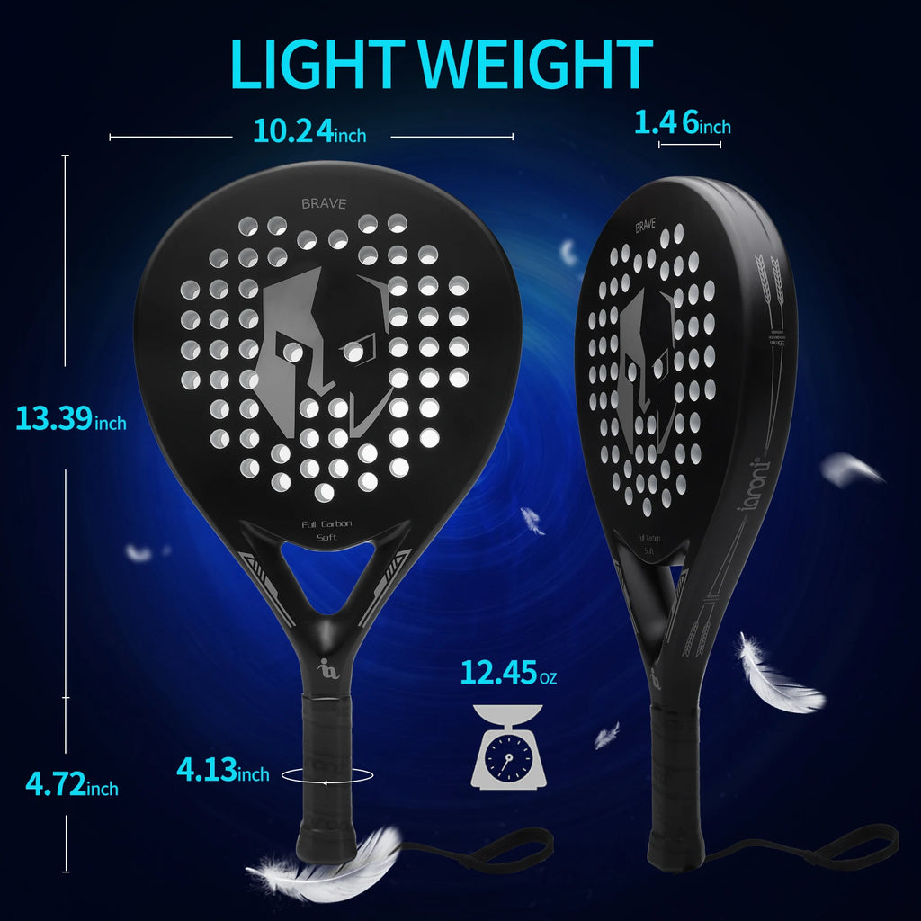 3K/12K Carbon Fiber Padel Racket – Soft EVA Foam, Training