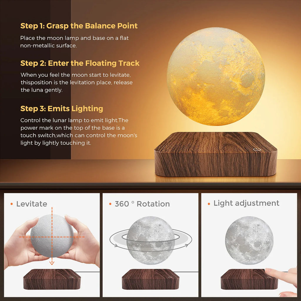 LunaFloat Magnetic Moon Lamp