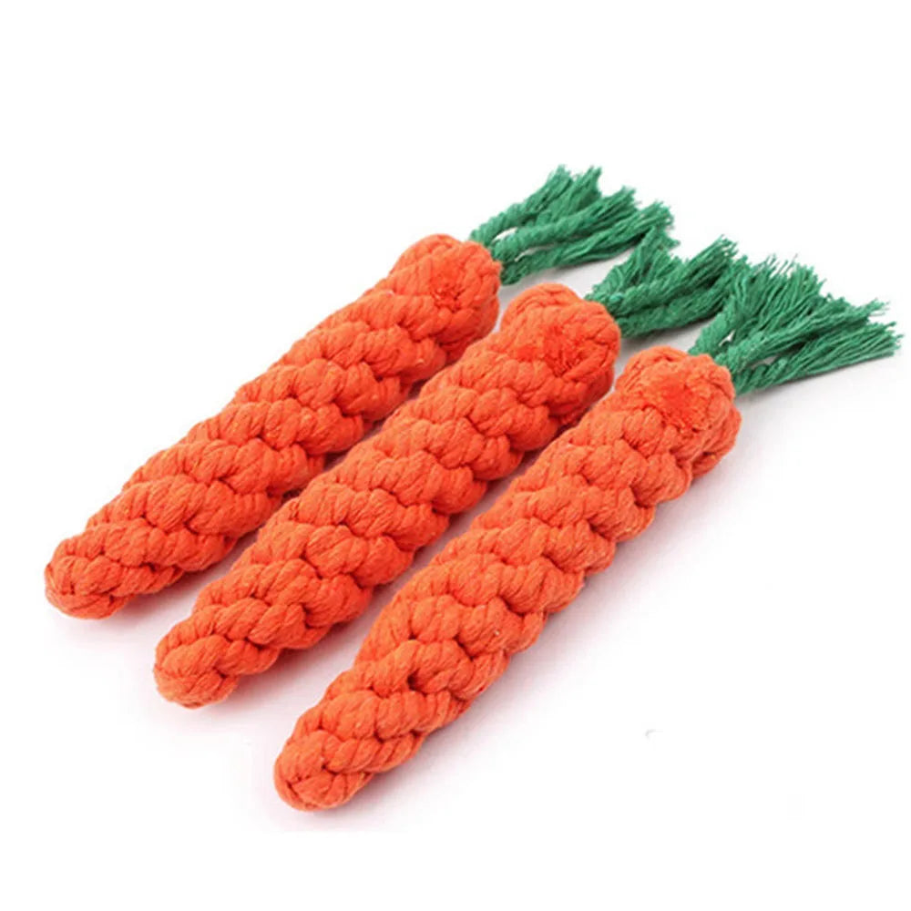 Carrot Dog Chew Rope – Durable Cotton Toy
