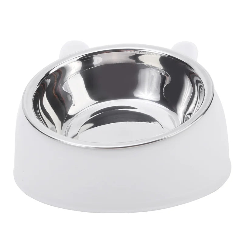 Inclined Stainless Steel Cat & Dog Bowl – Creative Feeding Dish
