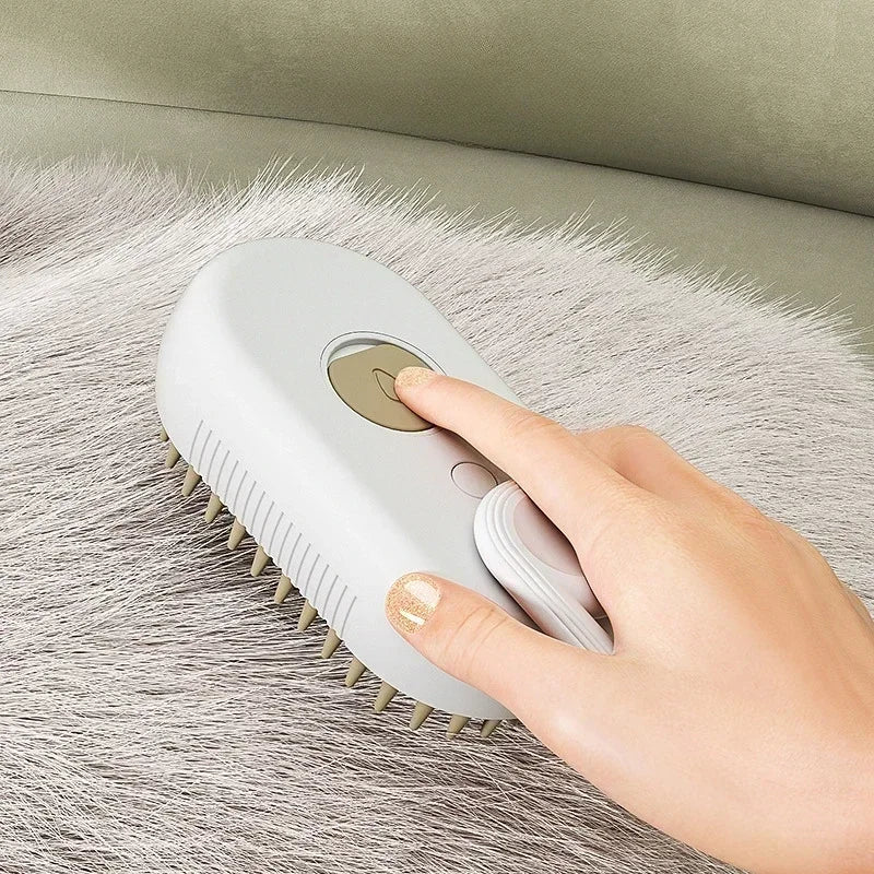 3-in-1 Steam Pet Grooming Brush – Massage & Hair Removal