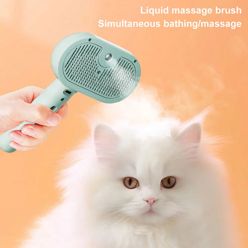 3-in-1 Cat & Pet Steam Brush – Grooming & Hair Removal