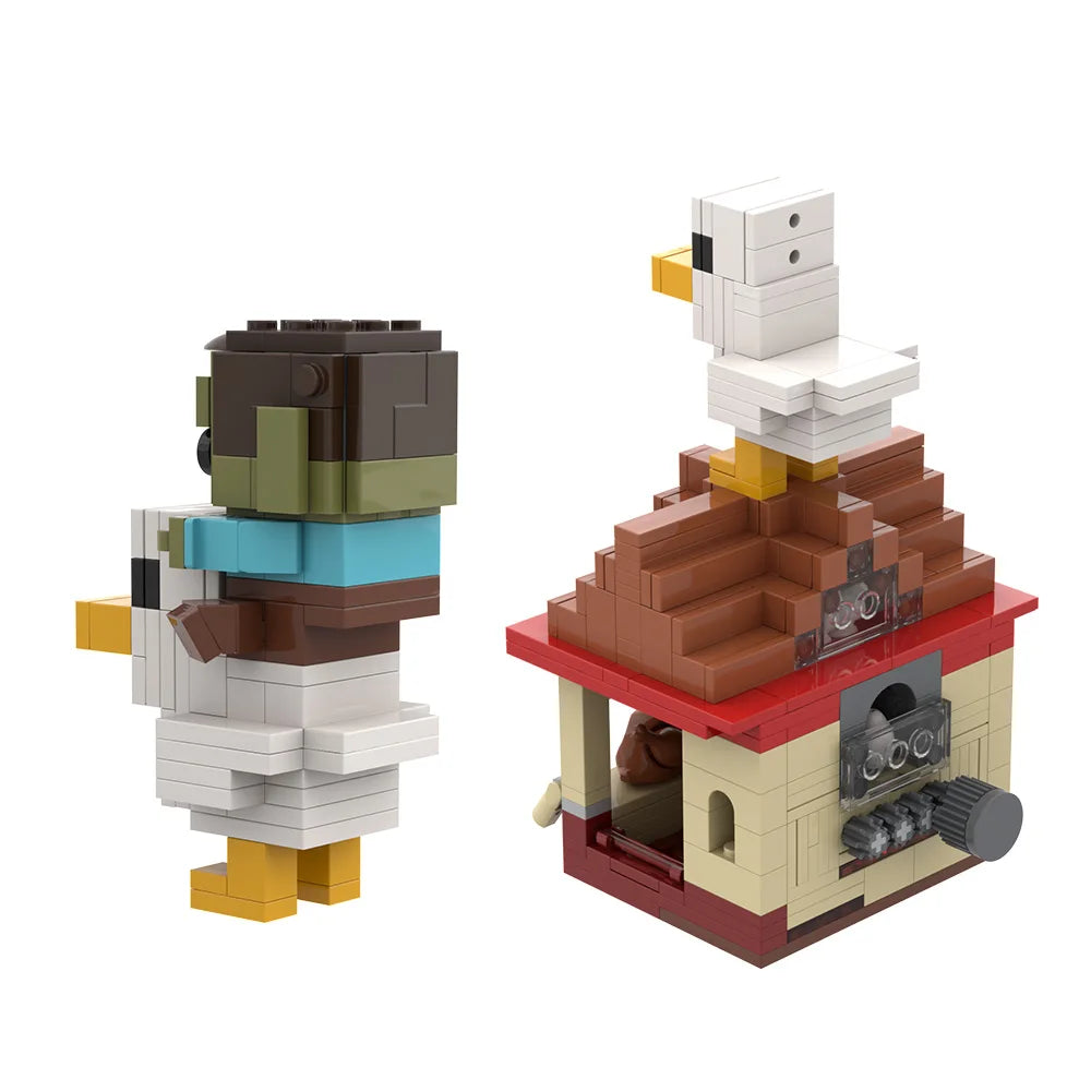Minecraft-Inspired Building Blocks – Lava Chicken Attack Set