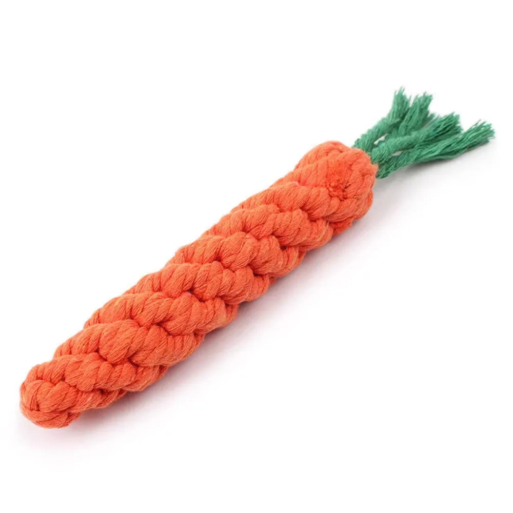 Carrot Dog Chew Rope – Durable Cotton Toy
