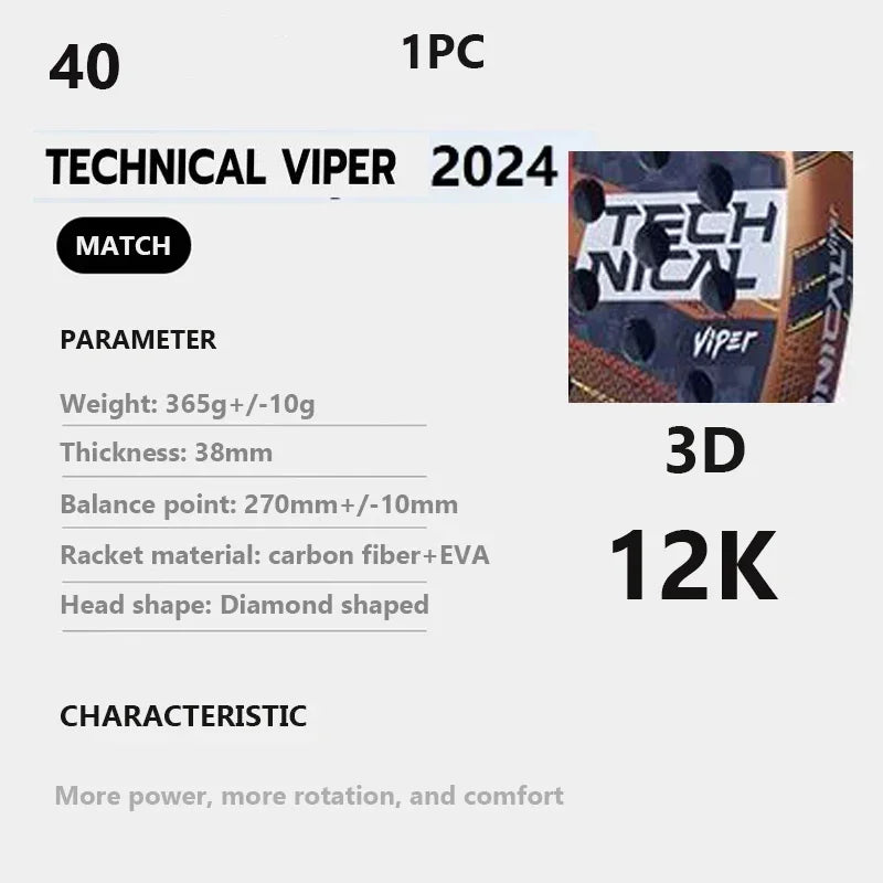 Fengdong HPS Pro Diamond Padel Racket