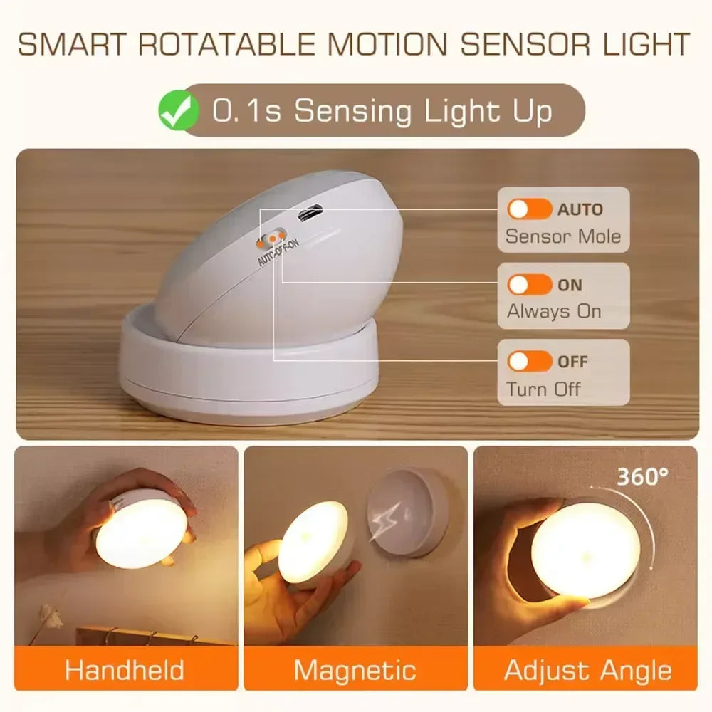 Motion Sensor Night Lamp – Rechargeable LED Light