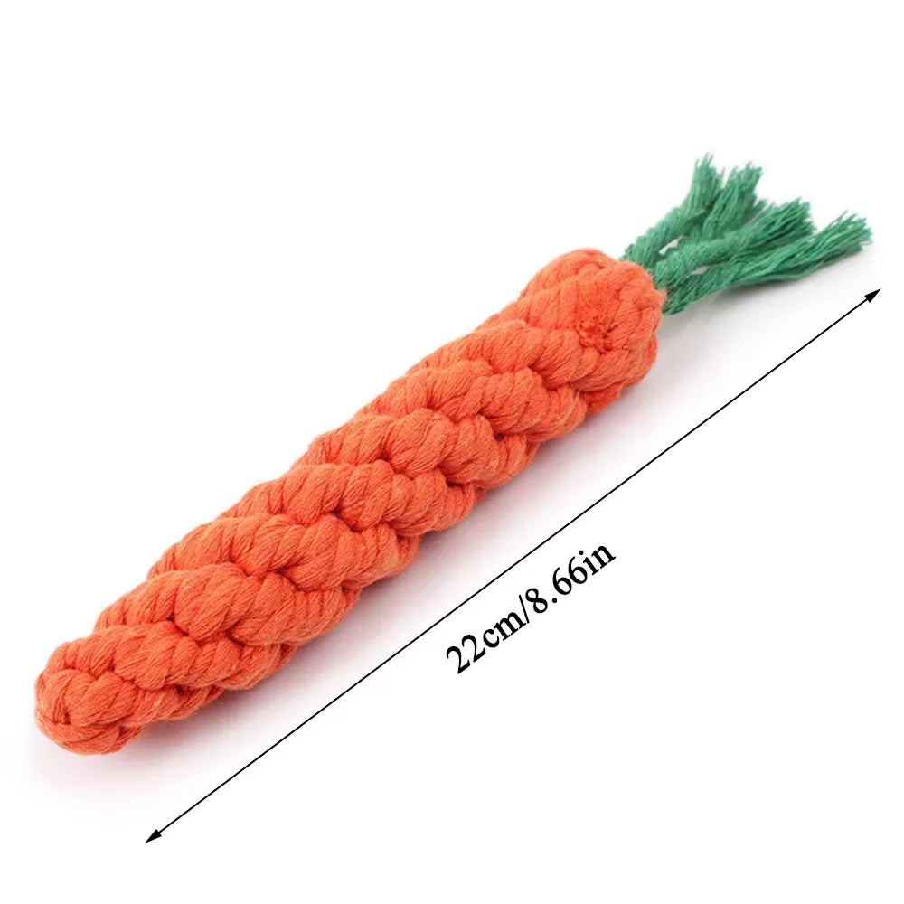 Carrot Dog Chew Rope – Durable Cotton Toy