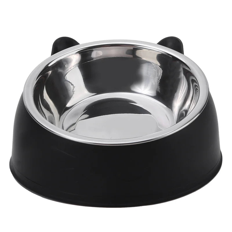 Inclined Stainless Steel Cat & Dog Bowl – Creative Feeding Dish