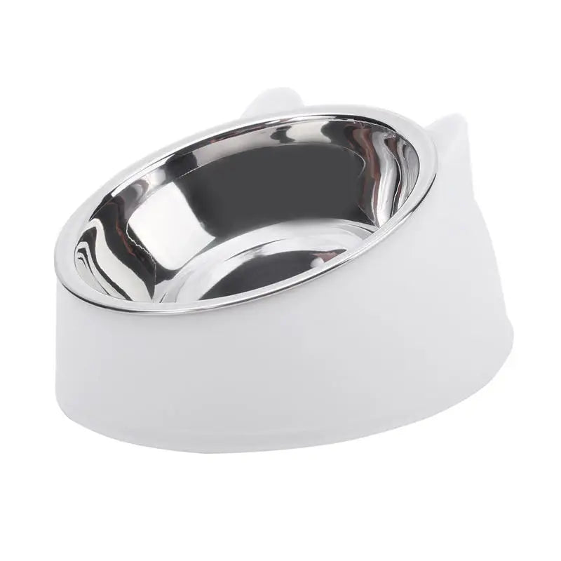 Inclined Stainless Steel Cat & Dog Bowl – Creative Feeding Dish