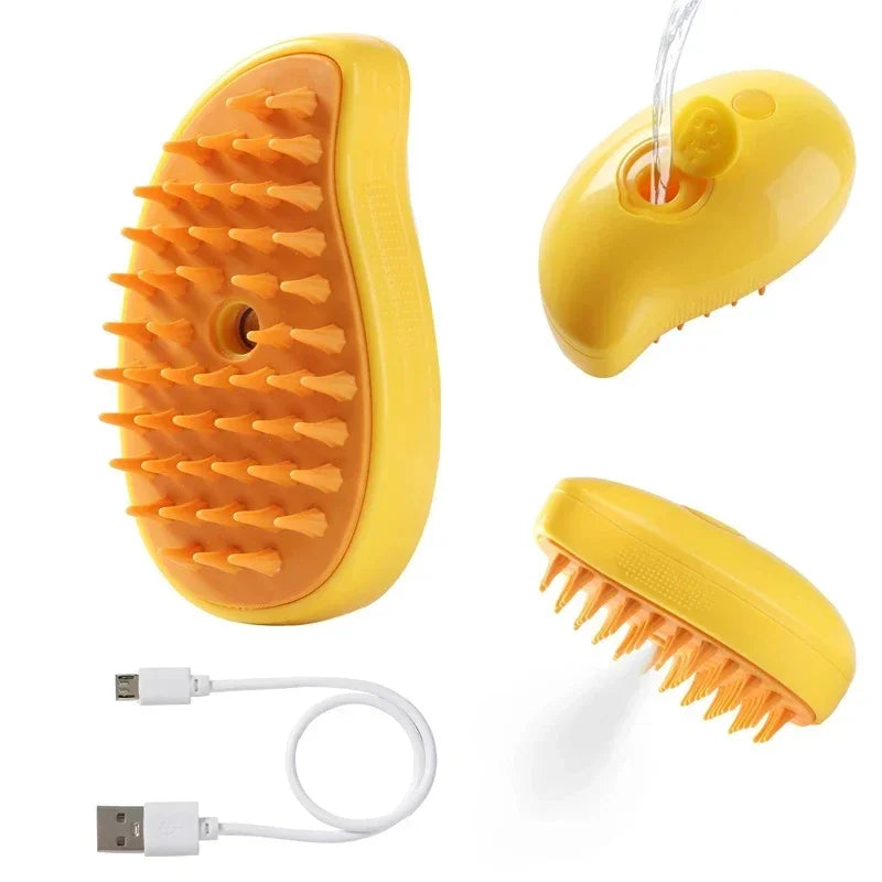 3-in-1 Steam Pet Grooming Brush – Massage & Hair Removal