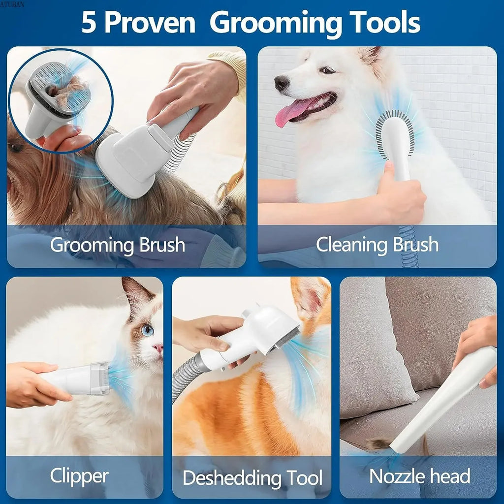 Dog Grooming Vacuum – 2.3L Pet Hair Removal Kit